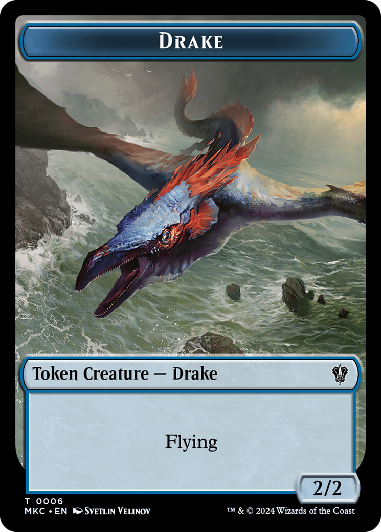 Image of Drake // Koma's Coil Double-Sided Token [Murders at Karlov Manor Commander Tokens]