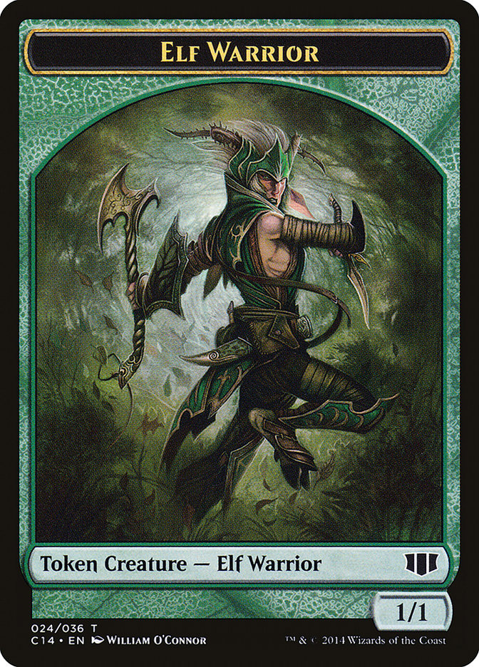 Image of Gargoyle // Elf Warrior Double-Sided Token [Commander 2014 Tokens]