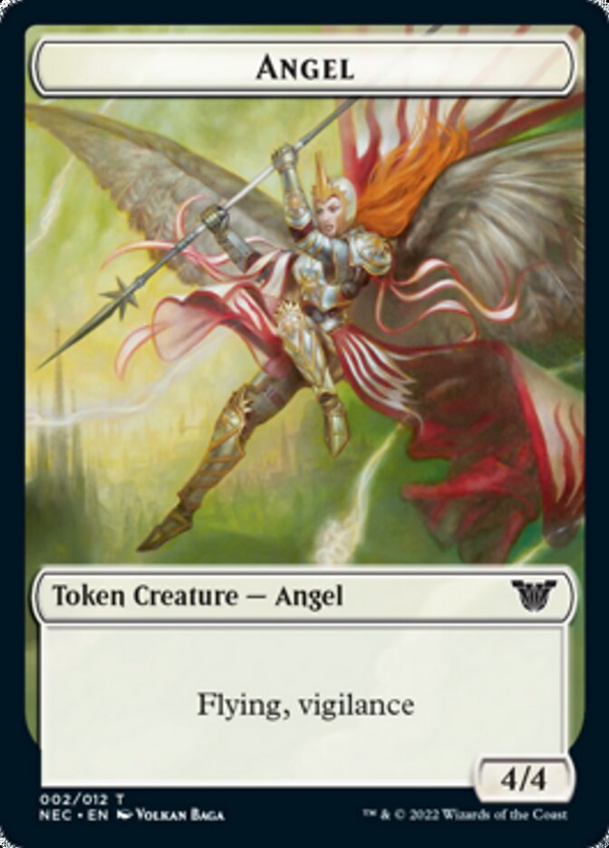 Image of Angel // Elephant Double-Sided Token [Kamigawa: Neon Dynasty Commander Tokens]