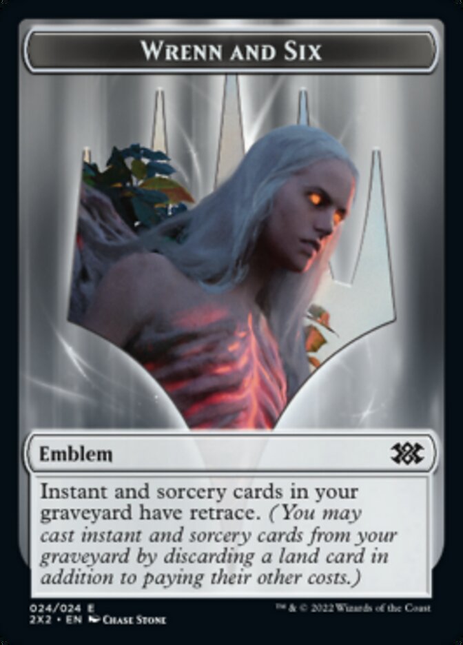 Image of Wrenn and Six Emblem // Spirit (008) Double-Sided Token [Double Masters 2022 Tokens]