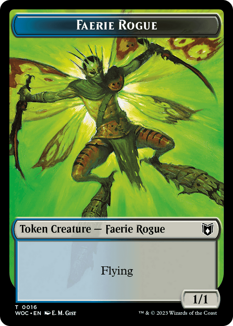 Image of Faerie Rogue // Copy (0016) Double-Sided Token [Wilds of Eldraine Commander Tokens]