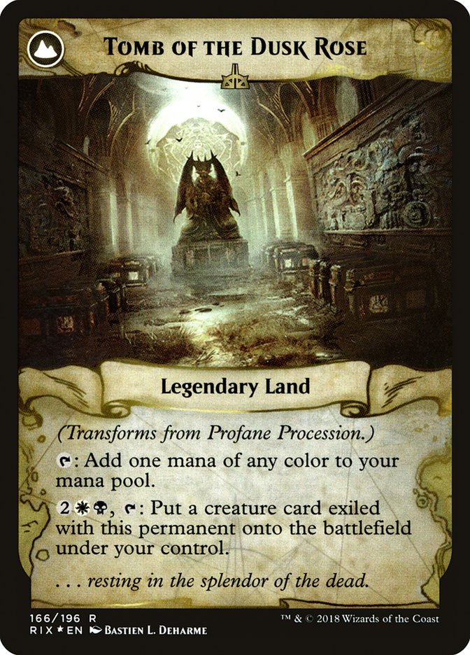 Image of Profane Procession // Tomb of the Dusk Rose [Rivals of Ixalan Prerelease Promos]
