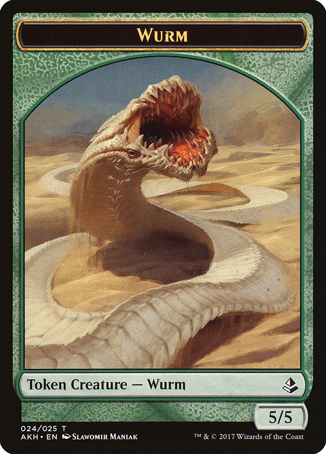Image of Unwavering Initiate // Wurm Double-Sided Token [Amonkhet Tokens]