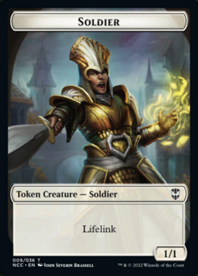 Image of Soldier (09) // Cat Beast Double-Sided Token [Streets of New Capenna Commander Tokens]