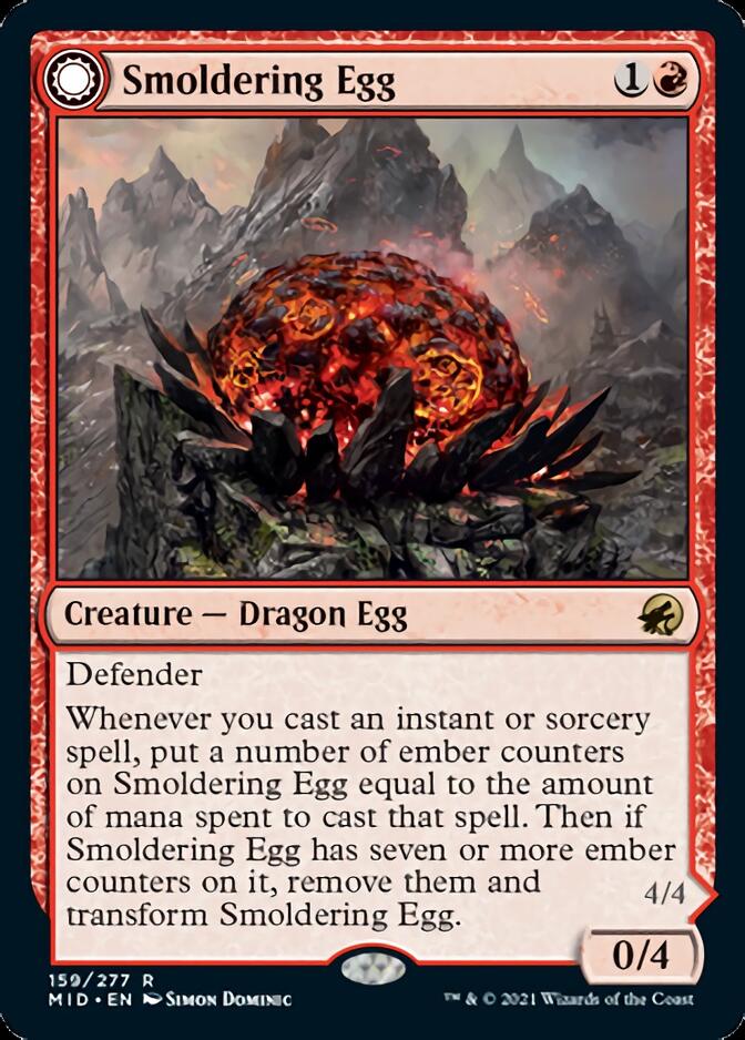 Image of Smoldering Egg // Ashmouth Dragon [Innistrad: Midnight Hunt]