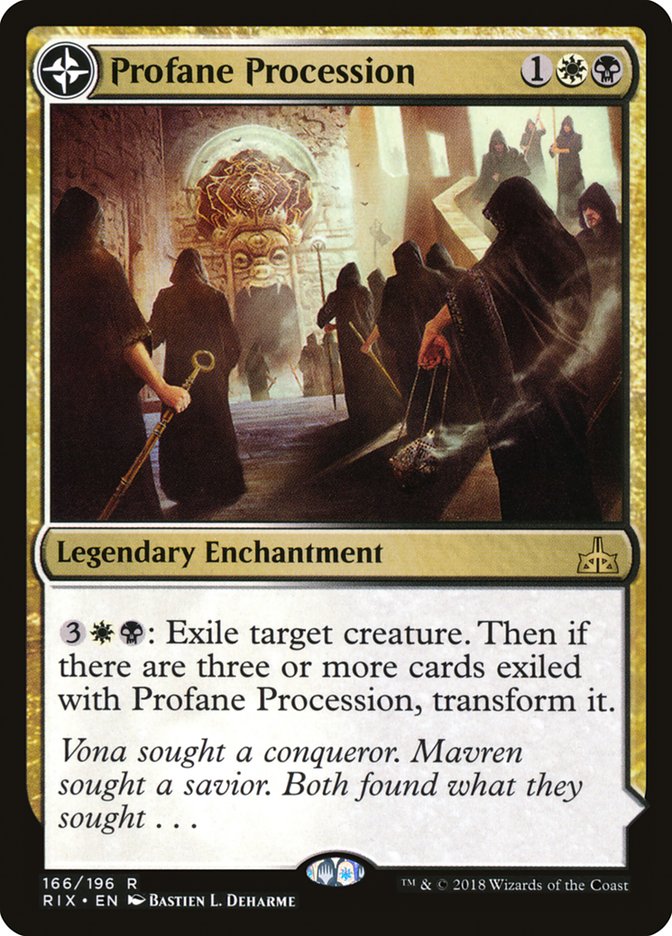 Image of Profane Procession // Tomb of the Dusk Rose [Rivals of Ixalan]