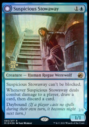Image of Suspicious Stowaway // Seafaring Werewolf [Innistrad: Midnight Hunt Prerelease Promos]