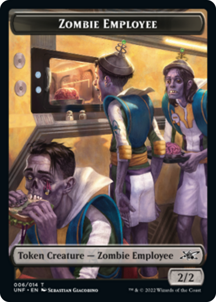 Image of Zombie Employee // Treasure (013) Double-Sided Token [Unfinity Tokens]