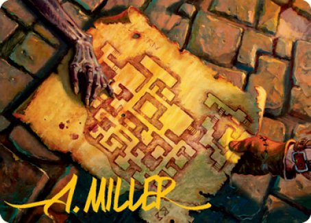 Image of Dungeon Map Art Card (Gold-Stamped Signature) [Dungeons & Dragons: Adventures in the Forgotten Realms Art Series]
