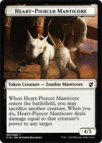 Image of Heart-Piercer Manticore // Dragon Double-Sided Token [Commander 2019 Tokens]