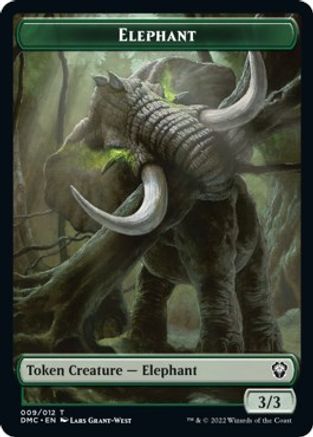 Image of Elephant // Treasure Double-Sided Token [Dominaria United Commander Tokens]