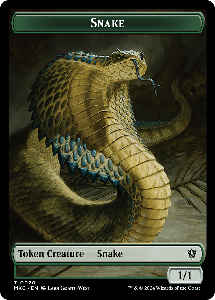 Image of Snake // Morph Double-Sided Token [Murders at Karlov Manor Commander Tokens]