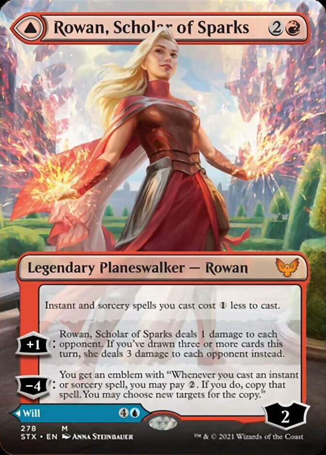 Image of Rowan, Scholar of Sparks // Will, Scholar of Frost (Borderless) [Strixhaven: School of Mages]