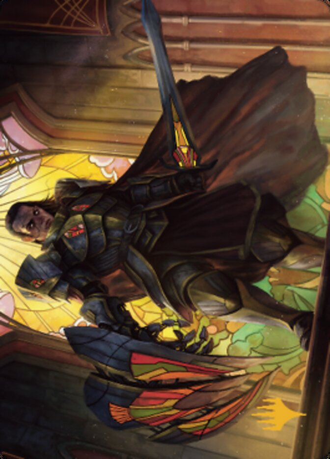 Image of Benalish Sleeper Art Card (Gold-Stamped Signature) [Dominaria United Art Series]