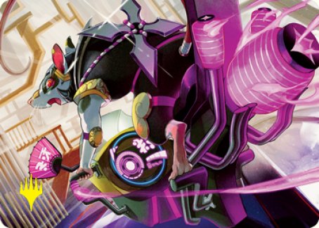 Image of Nashi, Moon Sage's Scion Art Card (Gold-Stamped Signature) [Kamigawa: Neon Dynasty Art Series]