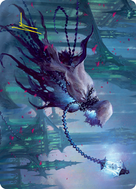 Image of Wanderlight Spirit Art Card (Gold-Stamped Signature) [Innistrad: Crimson Vow Art Series]