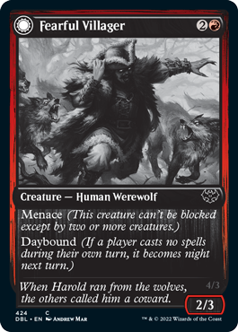 Image of Fearful Villager // Fearsome Werewolf [Innistrad: Double Feature]