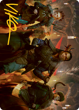 Image of Candlelit Cavalry Art Card (Gold-Stamped Signature) [Innistrad: Midnight Hunt Art Series]