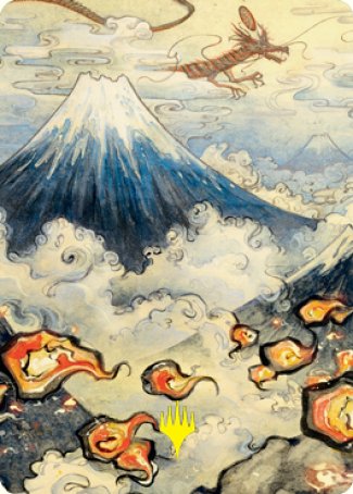 Image of Mountain Art Card (Gold-Stamped Signature) [Kamigawa: Neon Dynasty Art Series]