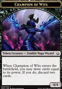 Image of Champion of Wits // Warrior Double-Sided Token [Hour of Devastation Tokens]