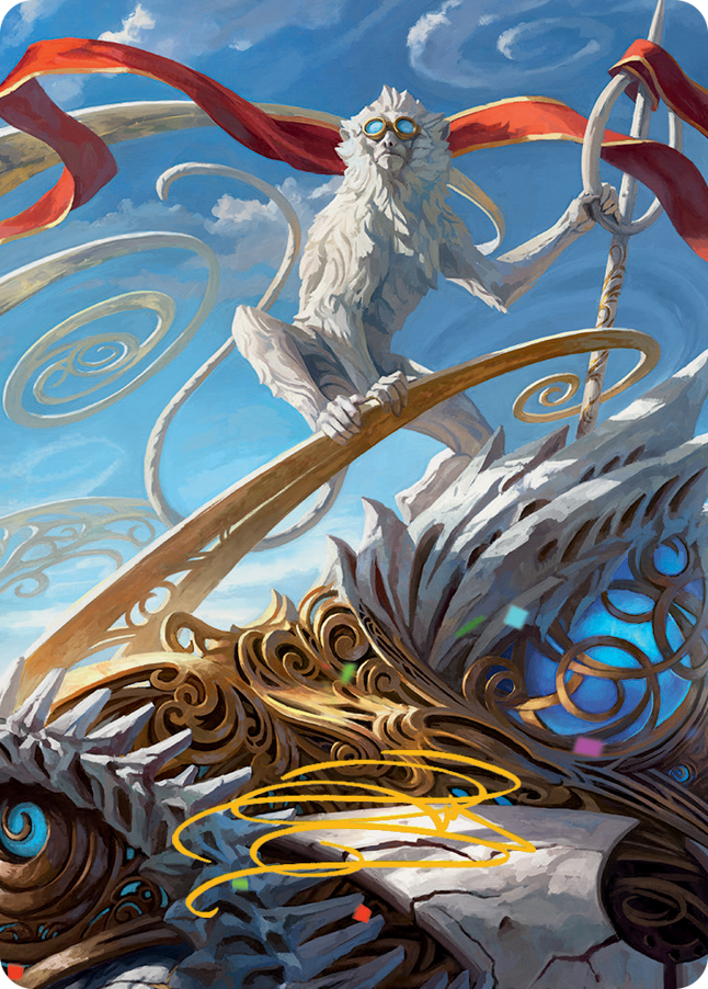Image of Ragavan, Nimble Pilferer Art Card (Gold-Stamped Signature) [March of the Machine Art Series]