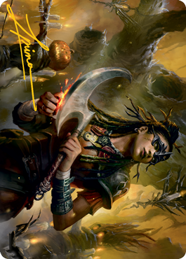 Image of Harvesttide Sentry Art Card (Gold-Stamped Signature) [Innistrad: Midnight Hunt Art Series]