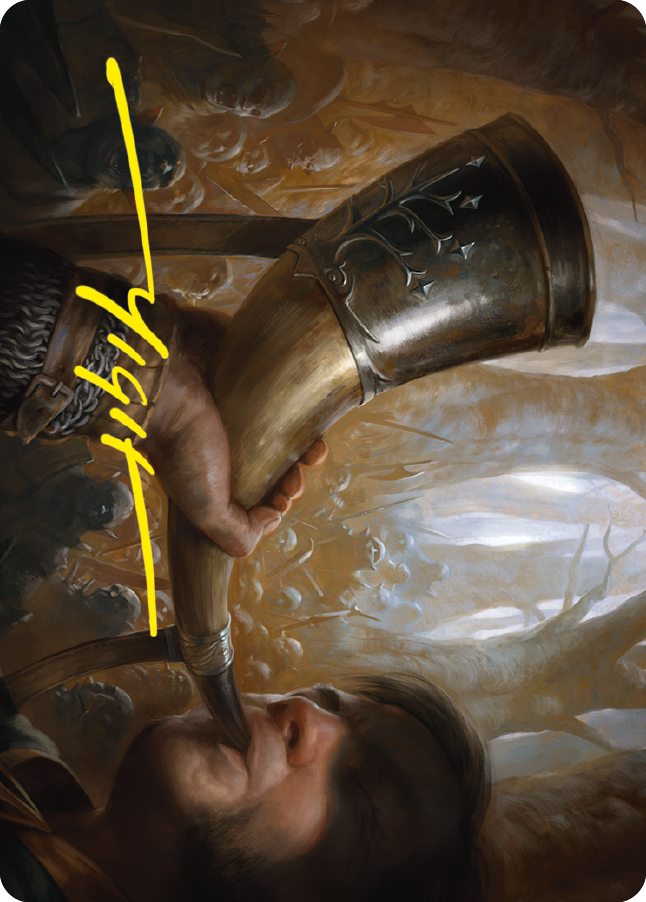 Image of Horn of Gondor Art Card (Gold-Stamped Signature) [The Lord of the Rings: Tales of Middle-earth Art Series]