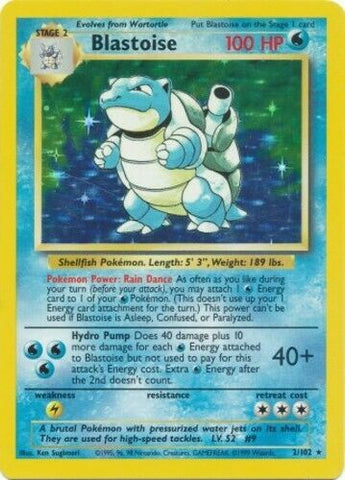 Blastoise Unlimited (Moderate Play) 2/102