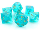 Chessex Borealis - Teal/Gold - 7 Dice Set