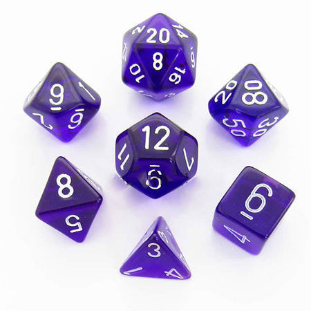 Chessex Translucent - Purple/White - 7 Dice
