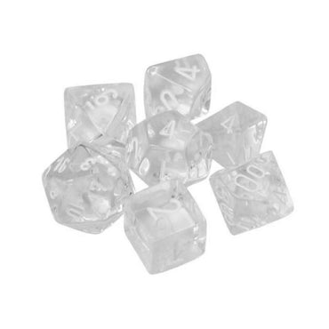 Chessex Translucent - Clear/White - 7 Dice