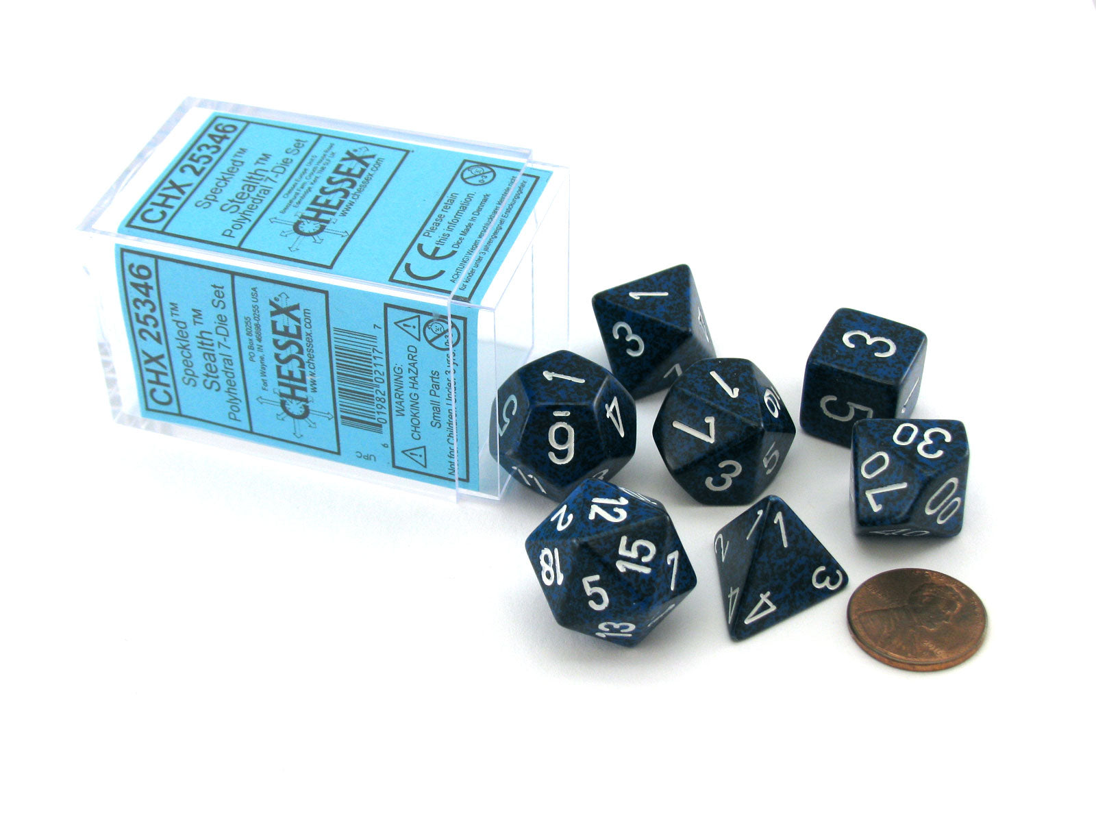 Image of Chessex Stealth - Speckled Polyhedral - 7 Dice