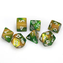 Chessex Gemini - Gold-Green/White - 7 Dice