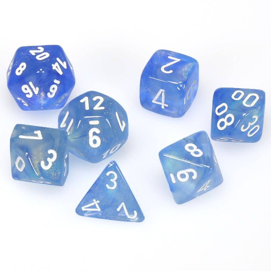 Image of Chessex Borealis - Sky Blue/White - 7 Dice