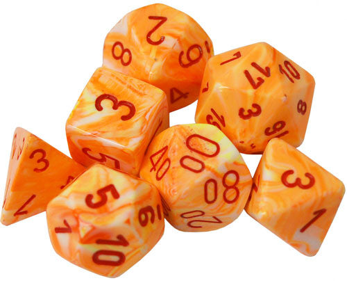 Image of Chessex Festive - Sunburst w/Red - 7 Dice
