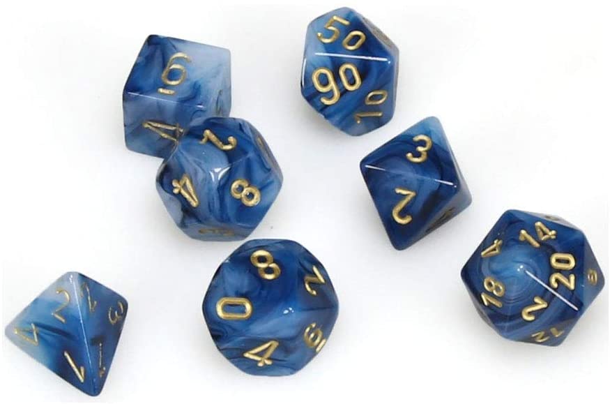 Image of Chessex Phantom - Teal/Gold - 7 Dice [CHX 27489]