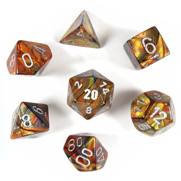 Image of Chessex Lustrous - Gold/Silver - 7 Dice