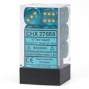 Chessex Borealis - Teal/Gold - 12 D6