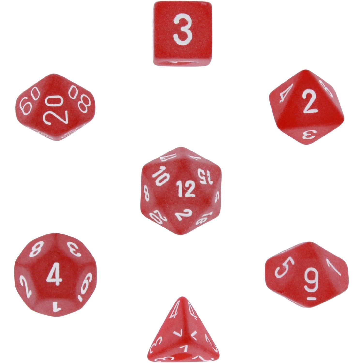 Image of Chessex Frosted - Red/White - 7 Dice