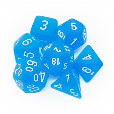 Chessex - Frosted Caribbean Blue/White - 7 Dice