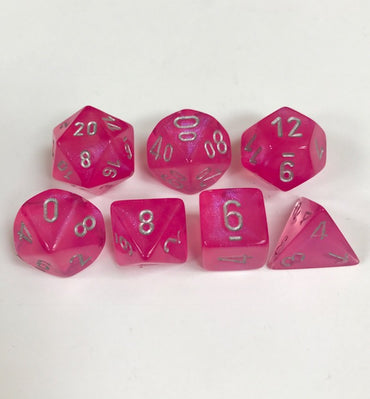 Chessex Borealis - Pink/Silver - 7 Dice