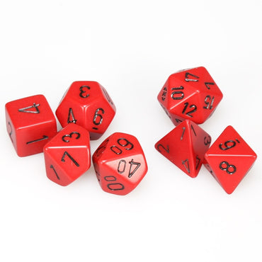 Chessex Opaque - Red/Black - 7 Dice
