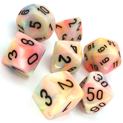 Image of Chessex Festive - Circus/Black - 7 Dice Set
