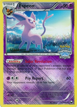 Espeon (48) (Holo Staff Promo) (2012 National Championships) [Dark Explorers] (NM)