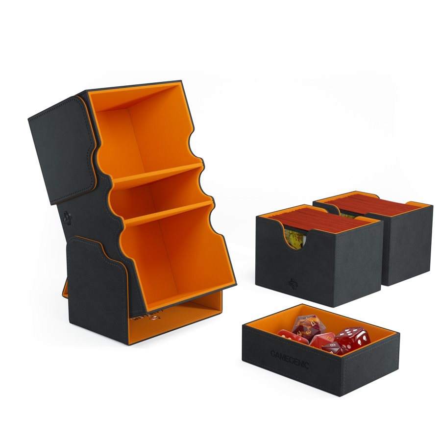 Image of Black/Orange Stronghold Convertible XL Deck Box Exclusive Line (200+)