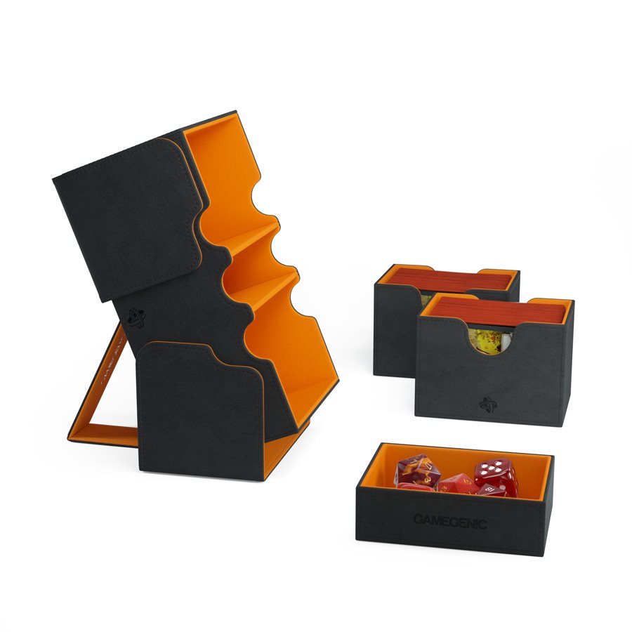 Image of Black/Orange Stronghold Convertible XL Deck Box Exclusive Line (200+)