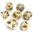 Chessex Marble - Ivory/Black - 7 Dice Set