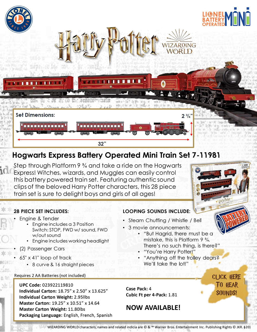 Image of Harry Potter Hogwarts Express Mini-Train Set