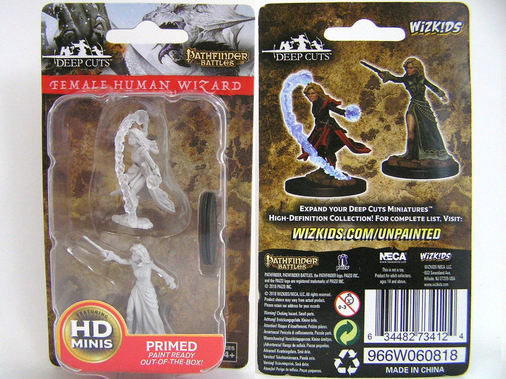 Wizkids Deep Cuts - Female Human Wizard (Unpainted Miniature)