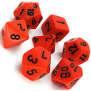 Chessex Opaque - Orange/Black - 7 Dice